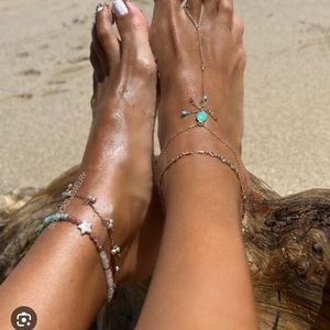 STERLING FOREVER BEADED ANKLE BRACELET